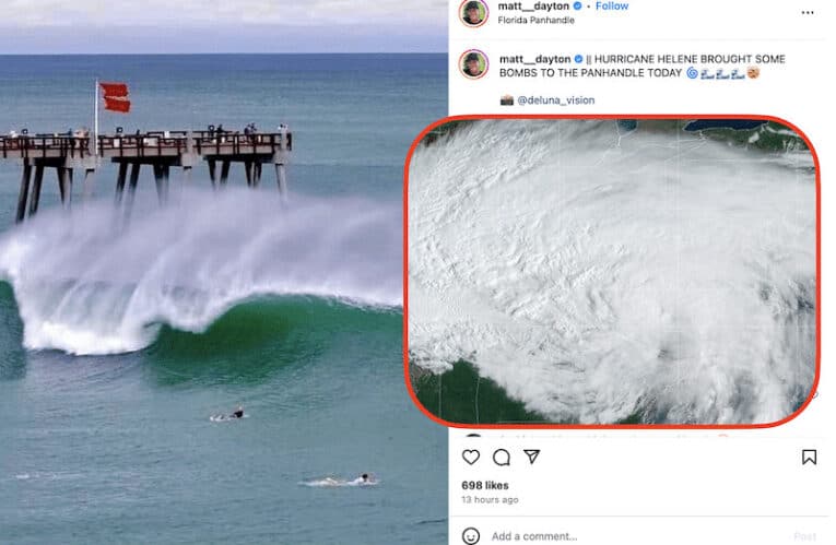 Hurricane Helene's carrot before stick. Photo: Instagram/Deluna_Vision